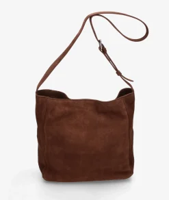 Bolso de piel BLOOM - CNP TEXAS en serraje marrón