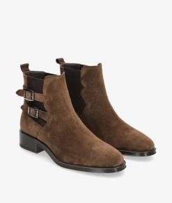 Botines Alpe5187 en serraje marrón