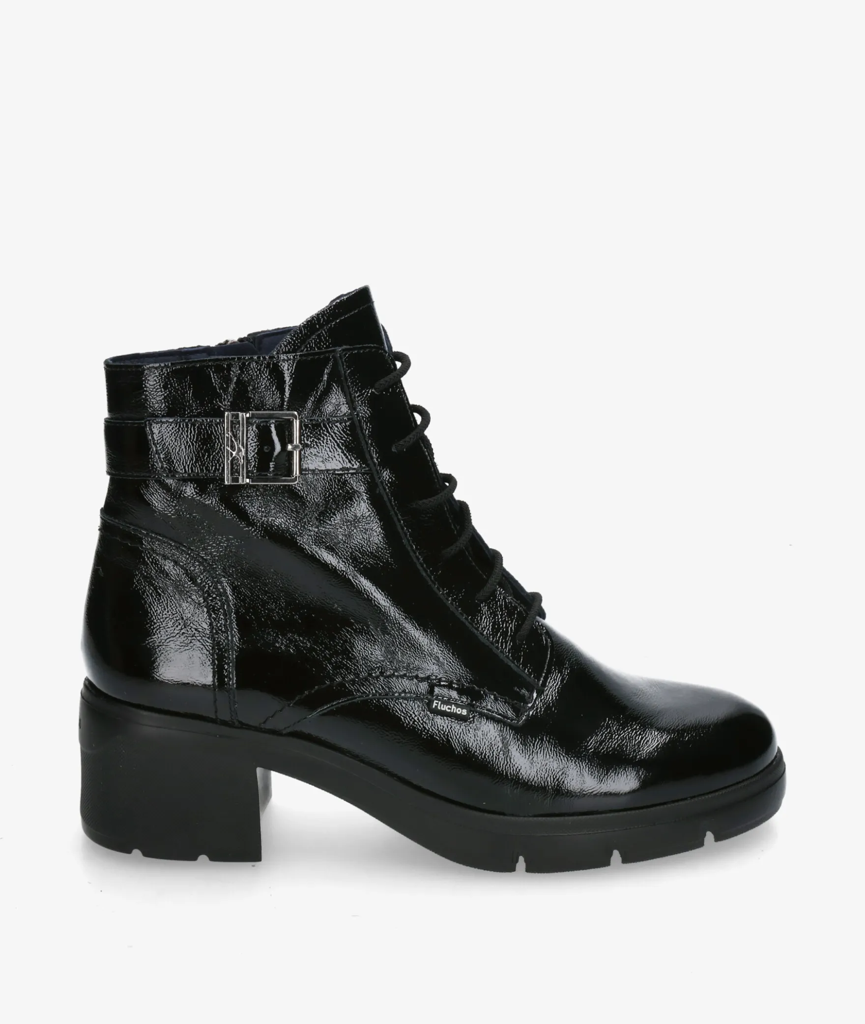Botines FluchosF2107 en charol negro