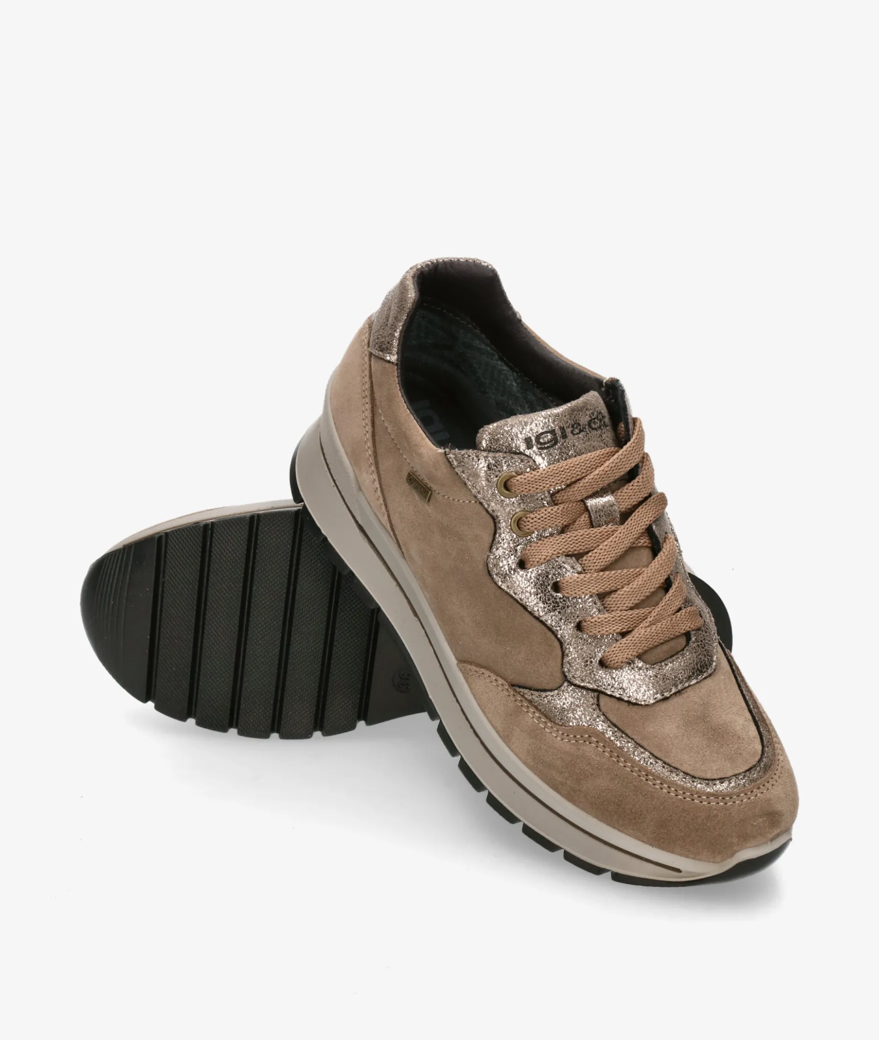 Deportivos Igi&Co8676511 en serraje taupe