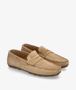 Mocasines Traveris 33720 en serraje taupe