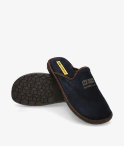 Zapatillas de casa Nordikas236/F en serraje azul
