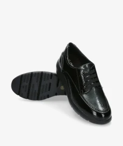 Zapatos confort Amarpies 29308 en charol negro