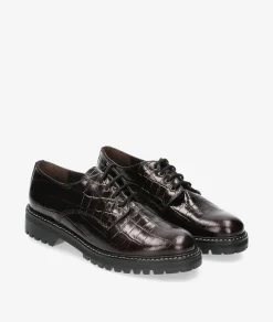 Zapatos inglés Kénnebec 684 en coco burdeos